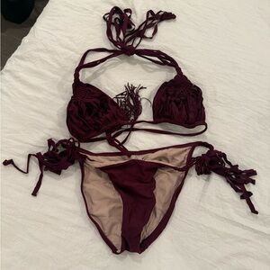 PQ swim Bikini Set L bottoms and M top never worn